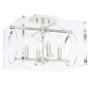 Drake 4 Light Polished Nickel Flush Mount (8870-PN) Drake 4 Light Polished Nickel Flush Mount (8870-PN)