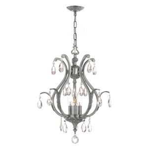 Dawson 3 Light Pewter Mini Chandelier (5560-PW-CL-MWP)