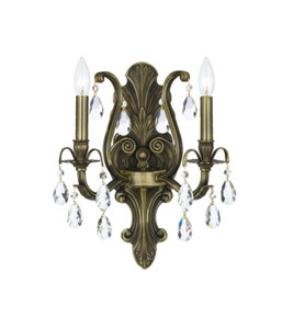 Dawson 2 Light Brass Sconce (5563-AB-CL-S)