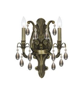 Dawson 2 Light Antique Brass Sconce (5563-AB-GT-MWP)