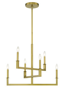 Dante 6 Light Aged Brass Chandelier (DNT-6026-AG)