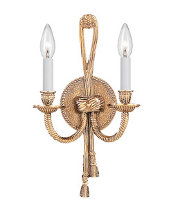 Crystorama 2 Light Olde Brass Cast Brass Sconce (650-OB)