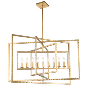 Capri 9 Light Antique Gold Chandelier (337-GA) Capri 9 Light Antique Gold Chandelier (337-GA)