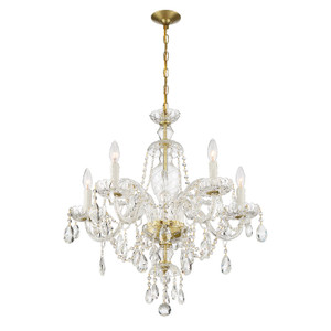 Candace 5 Light Polished Brass Chandelier (CAN-A1306-PB-CL-S)