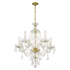 Candace 5 Light Polished Brass Chandelier (CAN-A1305-PB-CL-S)