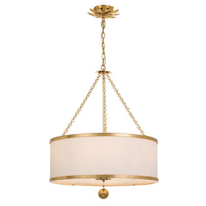 Broche 6 Light Antique Gold Chandelier (518-GA) Broche 6 Light Antique Gold Chandelier (518-GA)