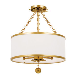 Broche 3 Light Antique Gold Semi-Flush (513-GA_CEILING) Broche 3 Light Antique Gold Semi-Flush (513-GA_CEILING)