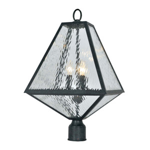 Brian Patrick Flynn Outdoor 3 Light Black Charcoal Large Post (GLA-9709-WT-BC)
