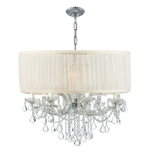 Brentwood 12 Light Drum Shade Chrome Chandelier (4489-CH-SAW-CLQ)