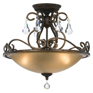 Ashton 3 Light Bronze Flush Mount (5010-EB-CL-S)