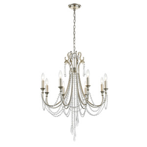 Arcadia 8 Light Antique Silver Chandelier (ARC-1908-SA-CL-MWP) Arcadia 8 Light Antique Silver Chandelier (ARC-1908-SA-CL-MWP)
