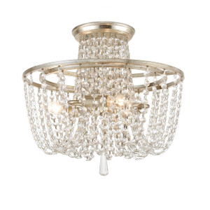 Arcadia 3 Light Antique Silver Crystal Flush Mount (ARC-1900-SA-CL-MWP)