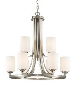 Bordeaux 9 Light Chandelier in Brushed Nickel (435-9BN) Bordeaux 9 Light Chandelier in Brushed Nickel (435-9BN)