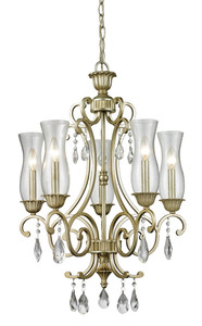 Melina 5 Light Chandelier In Antique Silver (720-5-AS) Melina 5 Light Chandelier In Antique Silver (720-5-AS)