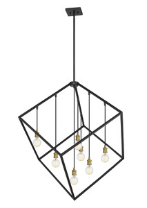 Vertical 7 Light Chandelier in Bronze + Olde Brass (478P44-BRZ-OBR)