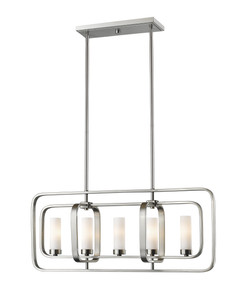 Aideen 5 Light Linear Chandelier in Brushed Nickel (6000-5L-BN)