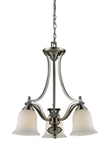 Lagoon 3 Light Chandelier in Brushed Nickel (704-3-BN)