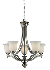 Lagoon 5 Light Chandelier in Brushed Nickel (704-5-BN)