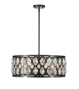 Dealey 6 Light Chandelier in Matte Black (6010-24MB)