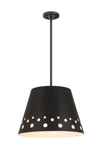 Katie 1 Light Chandelier in Matte Black (6014-18MB)