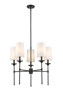 Emily 5 Light Chandelier in Matte Black (3033-5MB)