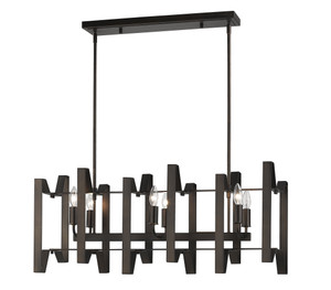 Marsala 6 Light Linear Chandelier in Bronze (4000-34BRZ)
