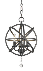 Tull 3 Light Chandelier in Matte Black (458-12MB)