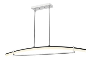 Arc 1 Light Linear Chandelier in Chrome (620-56-CH-LED)