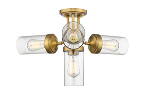 Calliope 4 Light Semi Flush Mount in Foundry Brass (617SF-FB) Calliope 4 Light Semi Flush Mount in Foundry Brass (617SF-FB)