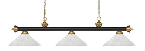 Riviera 3 Light Billiard in Bronze + Satin Gold (200-3BRZ+SG-AWL14)