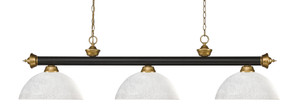 Riviera 3 Light Billiard in Bronze + Satin Gold (200-3BRZ+SG-DWL14)