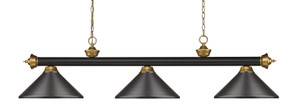 Riviera 3 Light Billiard Light in Bronze + Satin Gold (200-3BRZ+SG-MBRZ) Riviera 3 Light Billiard Light in Bronze + Satin Gold (200-3BRZ+SG-MBRZ)