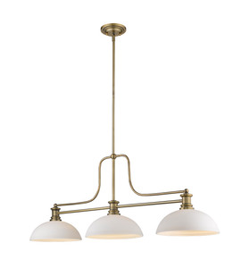 Melange 3 Light Billiard in Heritage Brass (725-3HBR-DMO14)