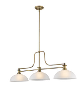 Melange 3 Light Billiard in Heritage Brass (725-3HBR-DWL14)