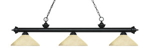 Riviera 3 Light Billiard in Matte Black (200-3MB-AGM14)