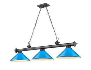 Cordon 3 Light Billiard in Bronze Plate (2306-3BP-MEB)