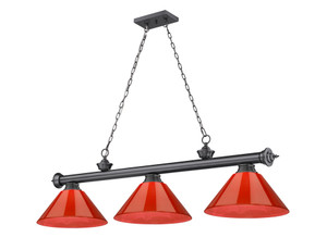 Cordon 3 Light Billiard in Bronze Plate (2306-3BP-PRD)