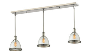 Mason 3 Light Linear Chandelier in Brushed Nickel (718MP-3BN)