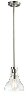 Forge 1 Light Mini Pendant In Brushed Nickel (320-8MP-BN)