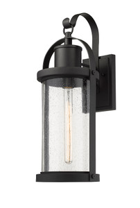 Roundhouse 1 Light Outdoor Wall Light in Black (569B-BK)