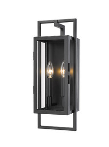 Lucian 2 Light Outdoor Wall Light in Black (598S-BK)