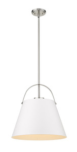 Z-Studio 1 Light Pendant in Matte White + Brushed Nickel (726P18-MW+BN)