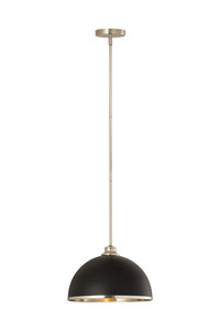 Landry 1 Light Pendant in Matte Black + Brushed Nickel (1004P14-MB-BN)