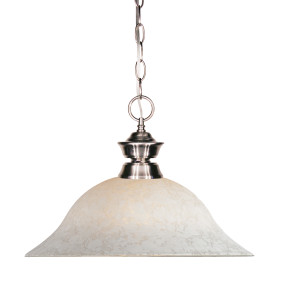 Riviera 1 Light Pendant in Brushed Nickel (100701BN-WM16)