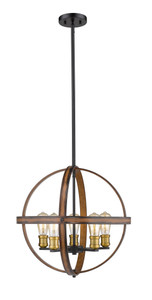 Kirkland 5 Light Pendant in Rustic Mahogany (472B20-RM)