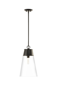 Wentworth 1 Light Pendant in Matte Black (2300P12-MB)