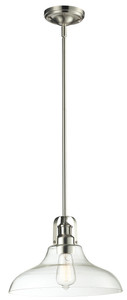 Forge 1 Light Pendant In Brushed Nickel (320-13MP-BN)