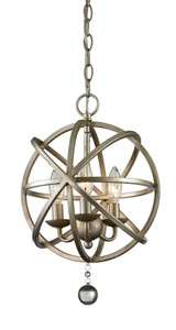 Acadia 3 Light Chandelier in Antique Silver (415-12) Acadia 3 Light Chandelier in Antique Silver (415-12)