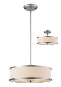 Cameo 3 Light Convertible Pendant in Brushed Nickel (183-16)