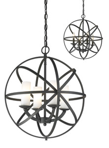 Aranya 4 Light Chandelier in Bronze (6017-4S-BRZ)